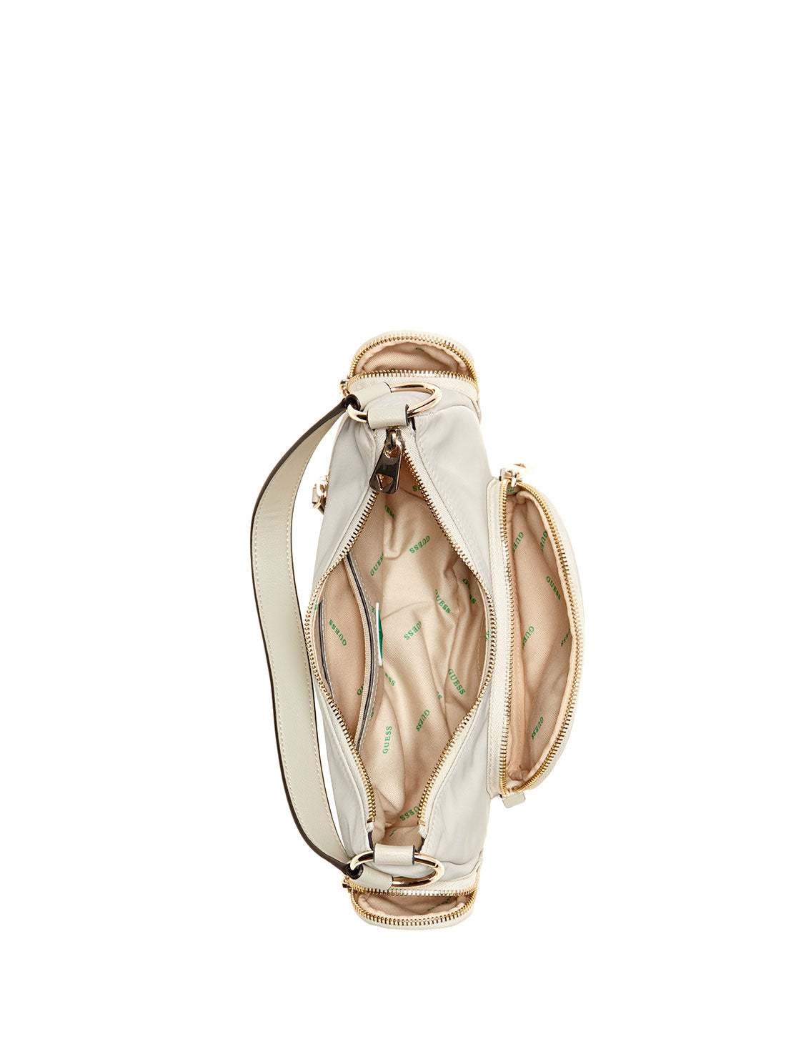 GUESS Eco White Gemma Shoulder Bag inside view
