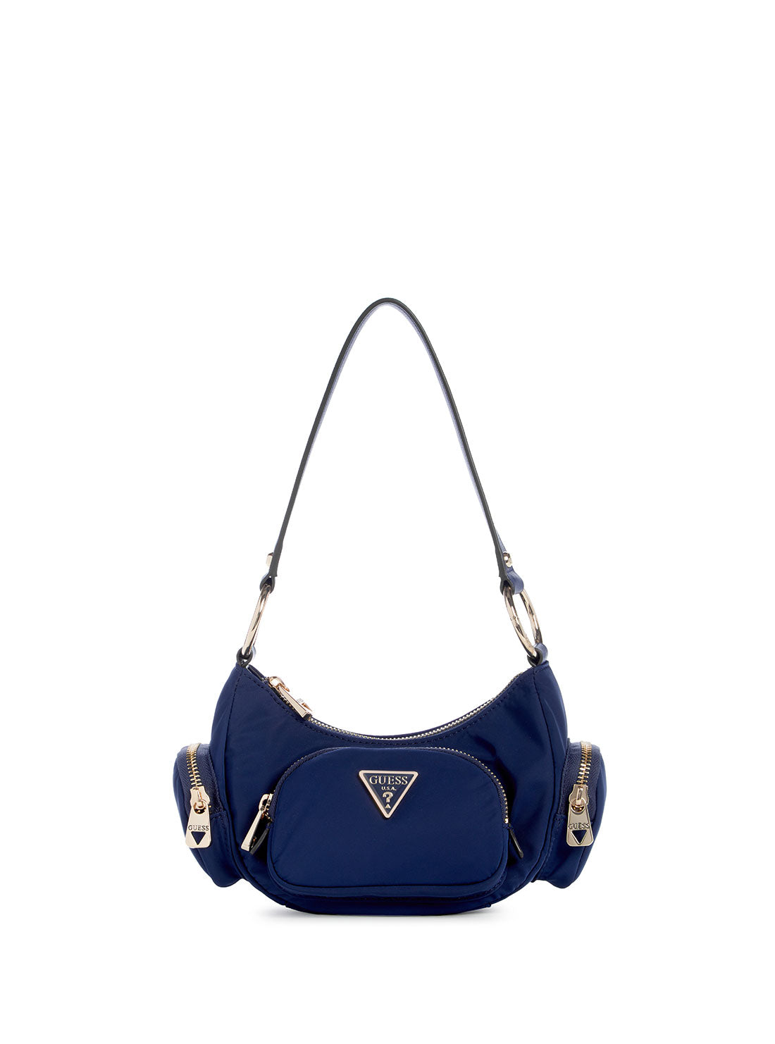 GUESS Eco Navy Gemma Mini Shoulder Bag front view