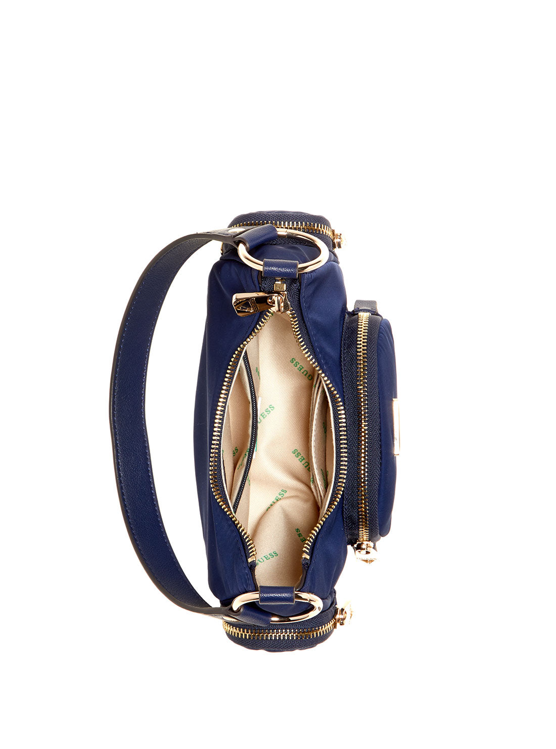 GUESS Eco Navy Gemma Mini Shoulder Bag inside view