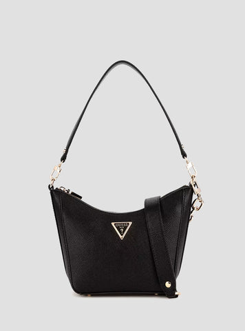 GUESS Women's Black Eco Gloriana Top Zip Shoulder Bag EZG951218 Front View