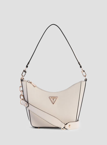 GUESS Women's White Eco Gloriana Top Zip Shoulder Bag EZG951218 Front View