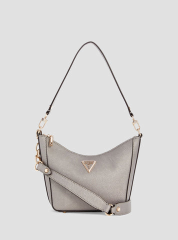 GUESS Women's Grey Eco Gloriana Top Zip Shoulder Bag EZM951218 Front View