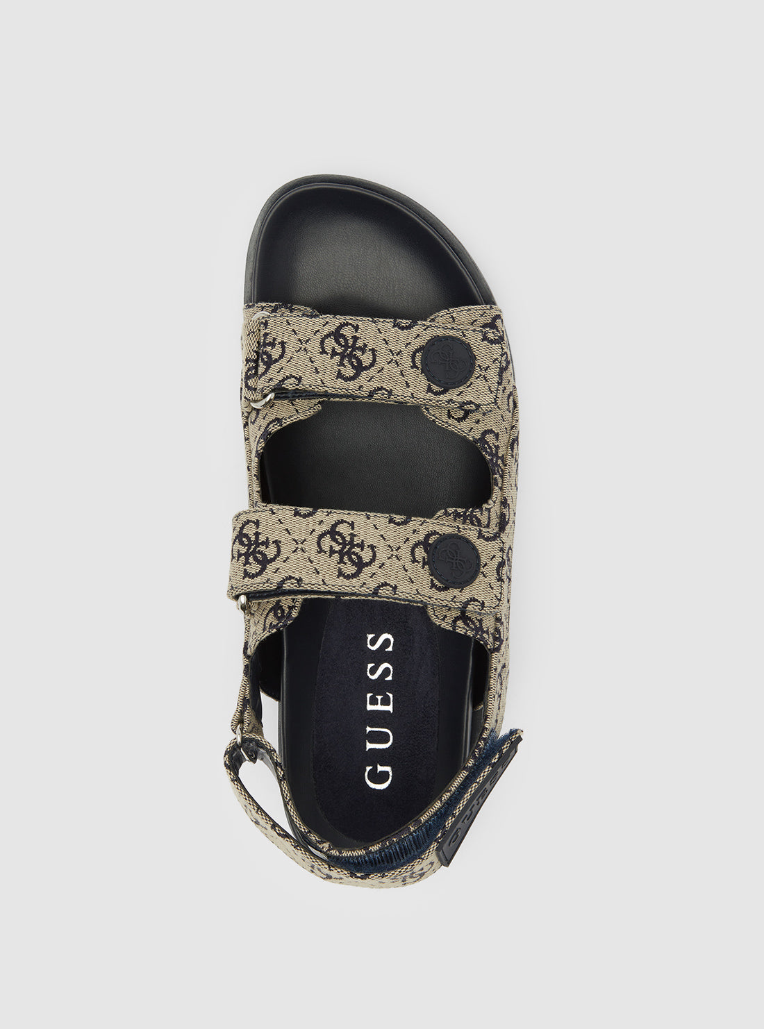 GUESS Womens Dark Blue Logo Fadey Flat Sandals FADEY Top View