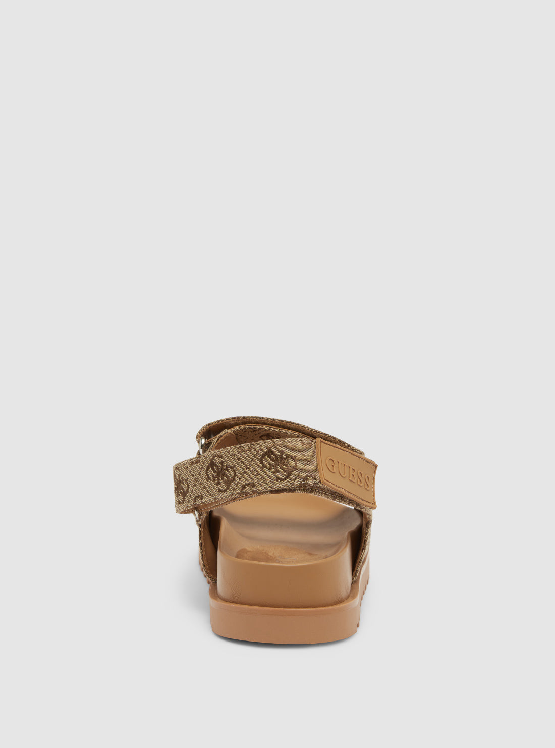 GUESS Womens Footwear Brown Logo Fadey Flat Sandals FADEY Back View