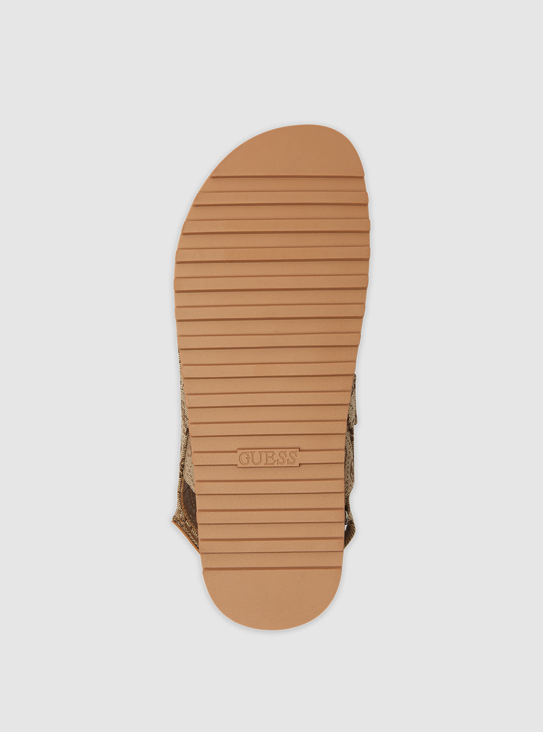 GUESS Womens Footwear Brown Logo Fadey Flat Sandals FADEY Bottom View
