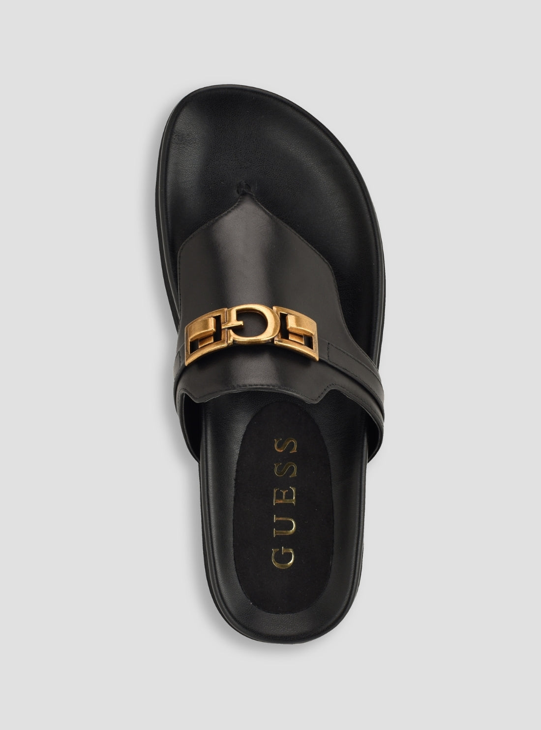 GUESS Footwear Black Farron Thong Sandals FARRON Top View