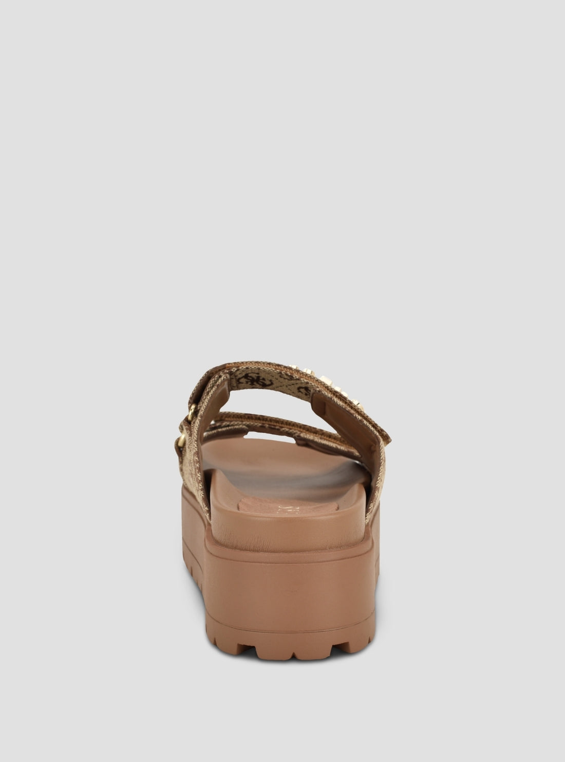 GUESS Womens Medium Brown Faxon Platform Sandals FAXON2 Back View
