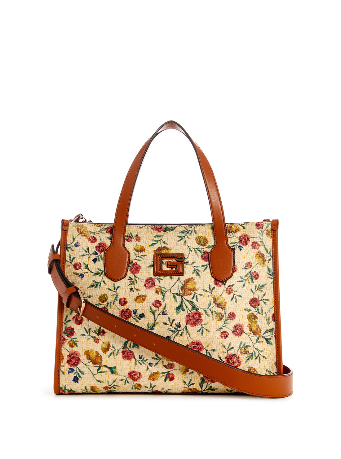 GUESS Floral Print Silvana Tote Bag front view