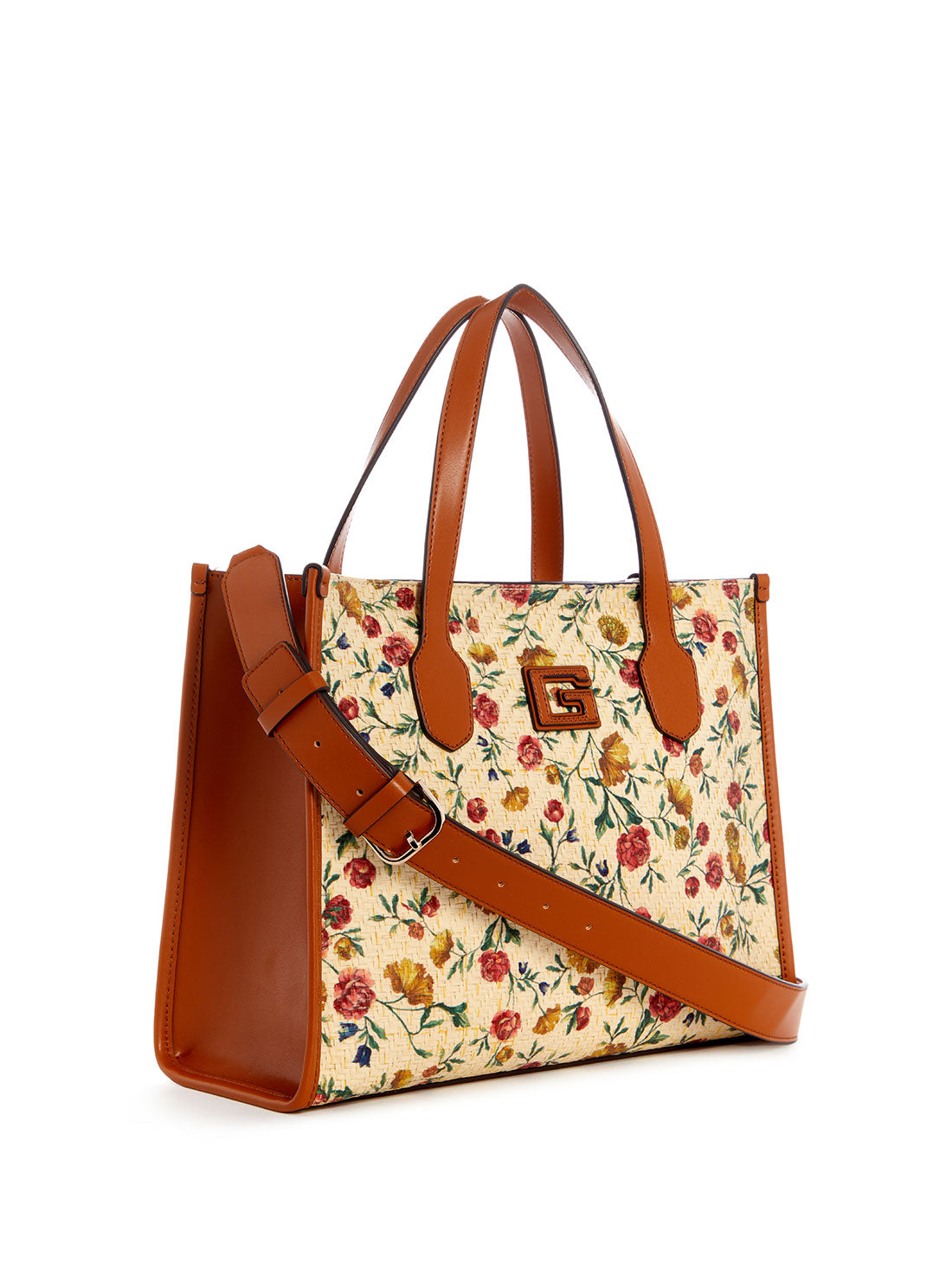 GUESS Floral Print Silvana Tote Bag side view