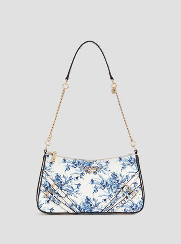 GUESS Womens Floral Multi Bramina Top Zip Shoulder Bag FG963618 Front View