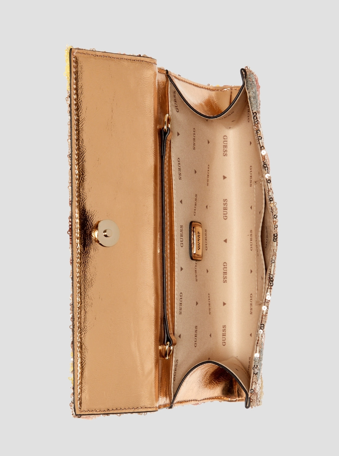 GUESS Womens Floral Multi Tasmin Top Handle Clutch Bag FG993171 Inside View