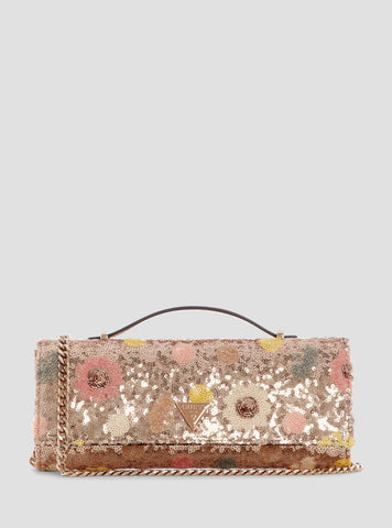 GUESS Womens Floral Multi Tasmin Top Handle Clutch Bag FG993171 Front View