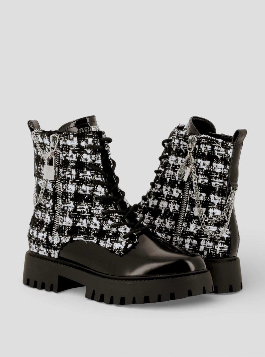 GUESS Womens Black Fiorelo2 Ankle Boots FIORELO2 Front Side View