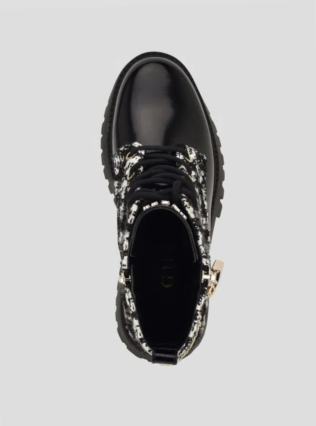 GUESS Womens Black Fiorelo2 Ankle Boots FIORELO2 Top View