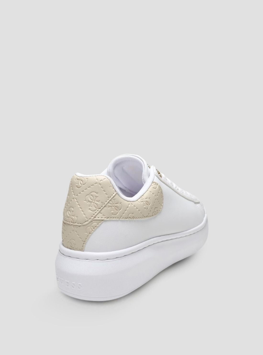 GUESS Womens White Fireup Sneakers FIREUP Back View