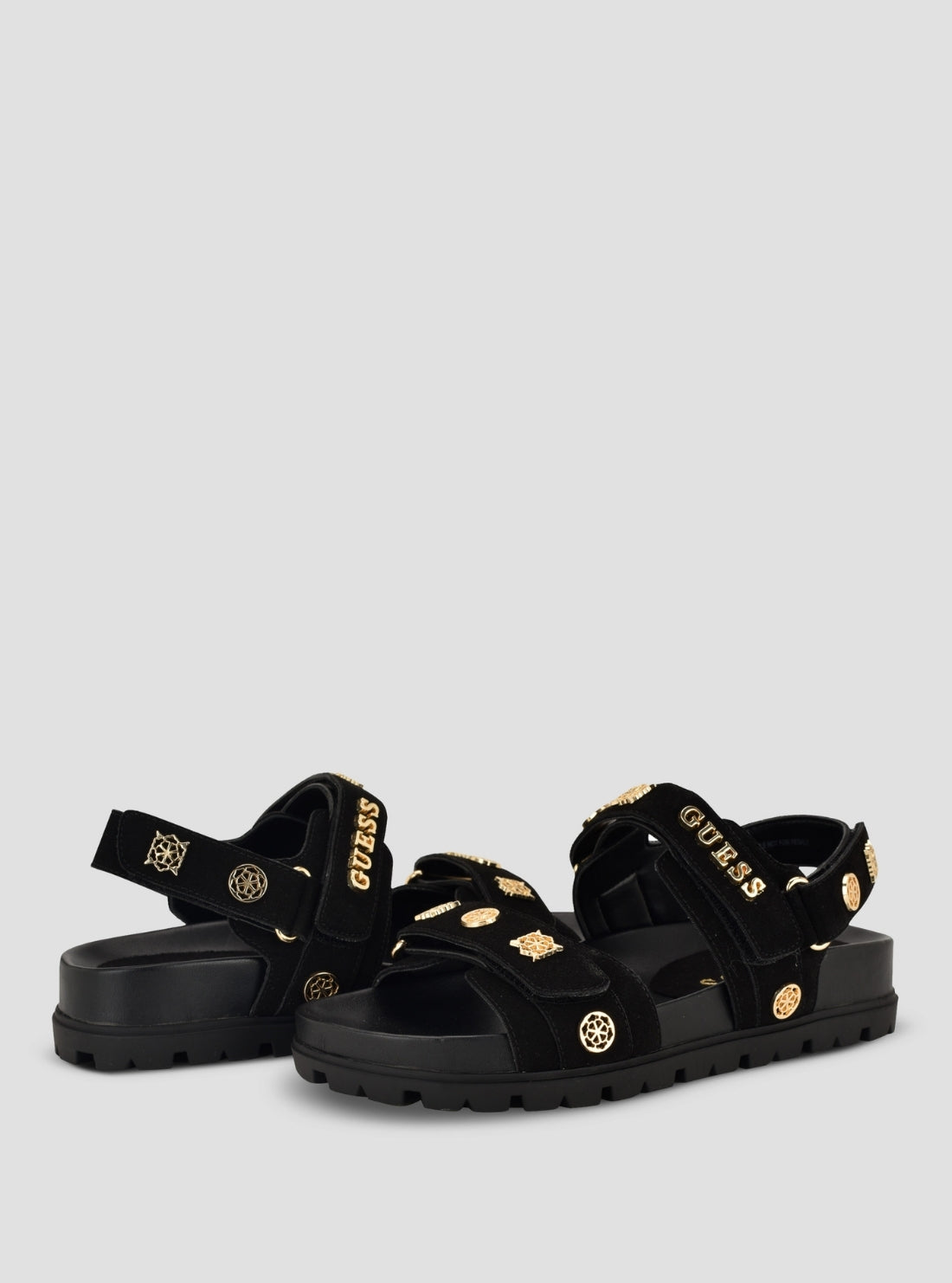 GUESS Footwear Black Florizi Sandals FLORIZI Front Side View