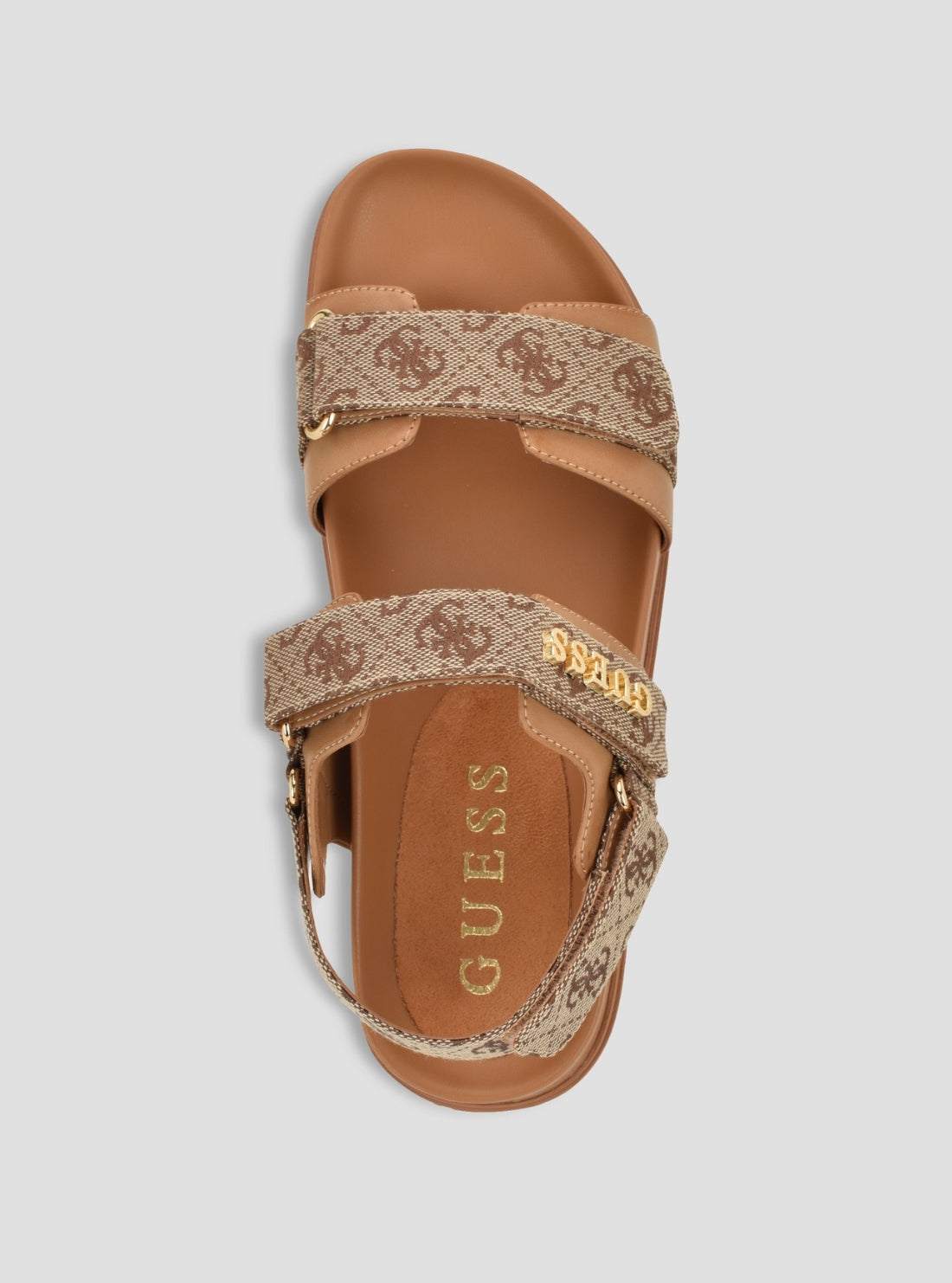 GUESS Footwear Medium Brown Logo Florizy2 Sandals FLORIZY2 Top View