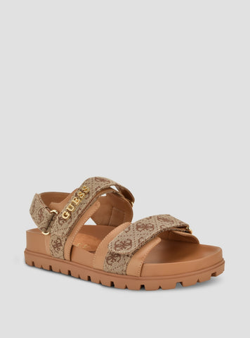 GUESS Footwear Medium Brown Logo Florizy2 Sandals FLORIZY2 Side View