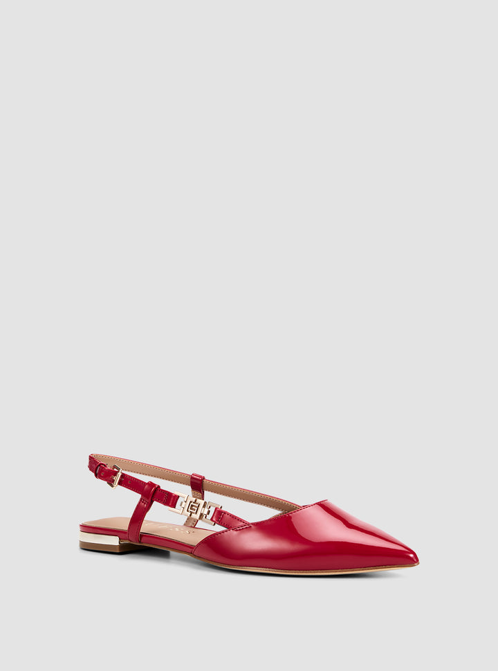 GUESS Footwear Red Franie Flats FRANIE2 Front Side View