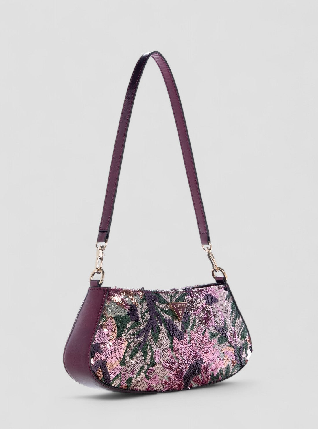 GUESS Womens Amethyst Multi Elsie Shoulder Bag FS965017 Front Side View