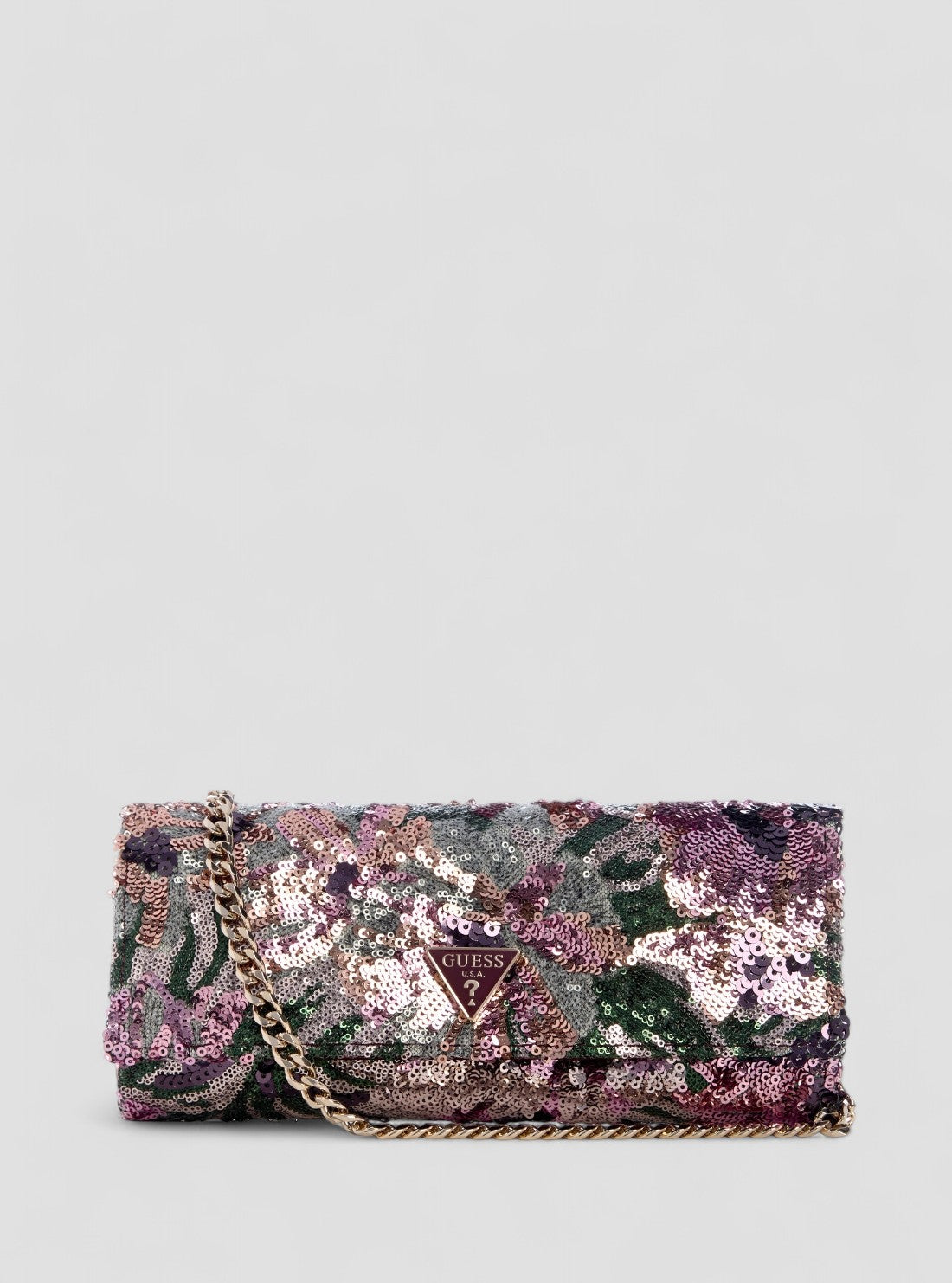 GUESS Womens Floral Multi Elsie Clutch Bag FS965071 Front View