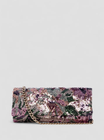 GUESS Womens Floral Multi Elsie Clutch Bag FS965071 Front View