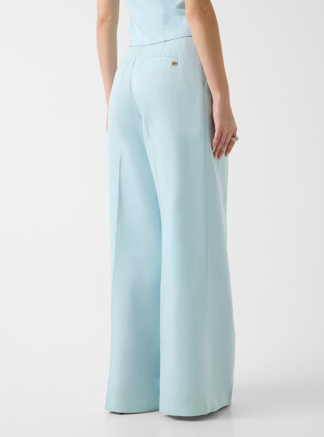 GUESS Eco Cloudy Blue Marciano Jane Wide Leg Pant G6GB04W1782 Back View