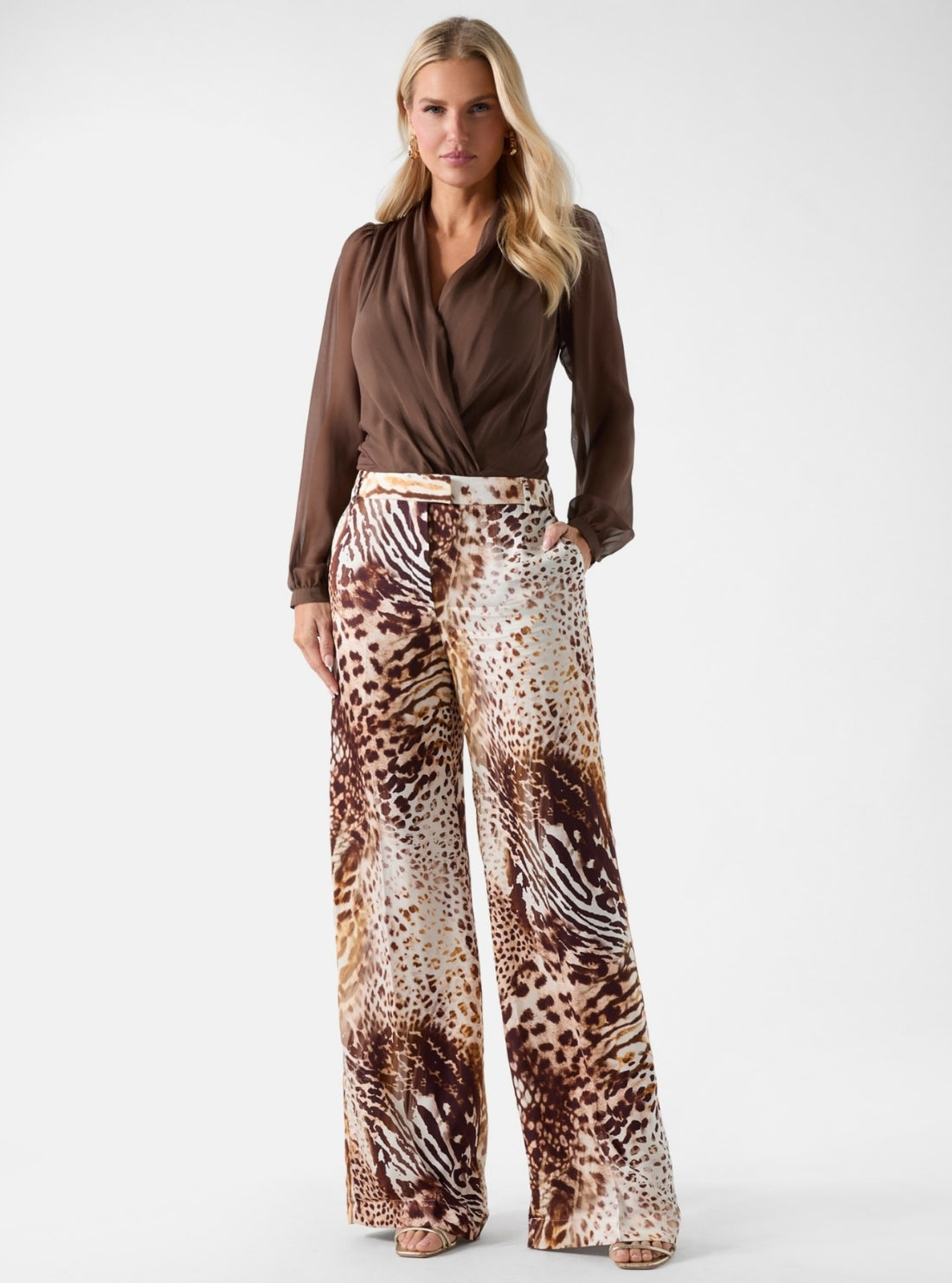 Marciano Multi Print Giselle Straight Pant G6GB09W1875 Full View