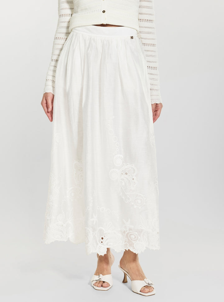 GUESS Eco White Marciano Gracie Ankle Skirt G6GD27W2869 Front View