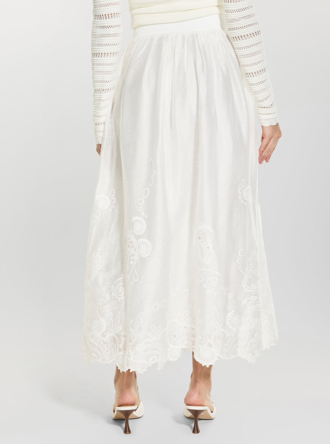 GUESS Eco White Marciano Gracie Ankle Skirt G6GD27W2869 Back View