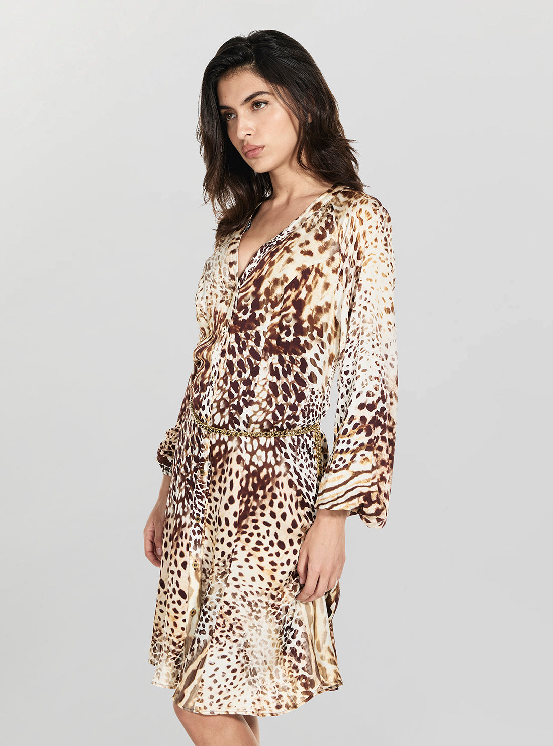 Marciano Wild Essence Print Gwenda Flare Dress  G6GK07W1763 Side View