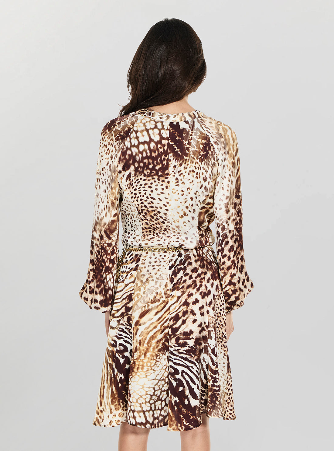 Marciano Wild Essence Print Gwenda Flare Dress  G6GK07W1763 Back View