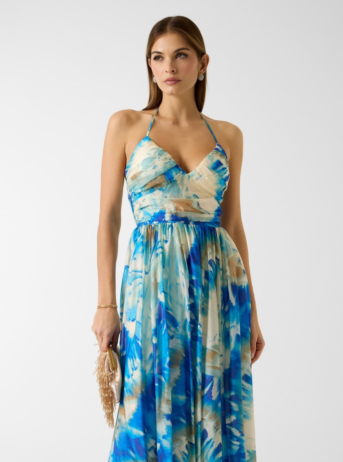 GUESS Womens Eco Blue Marciano Kat Midi Dress G6GK53W1985 Front View_2