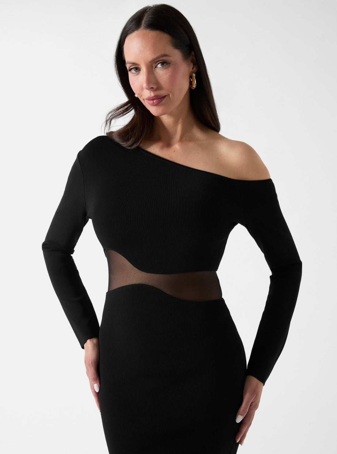 GUESS Womens Marciano Black Sol Sweater Dress G6GK54Z0663 Detail View