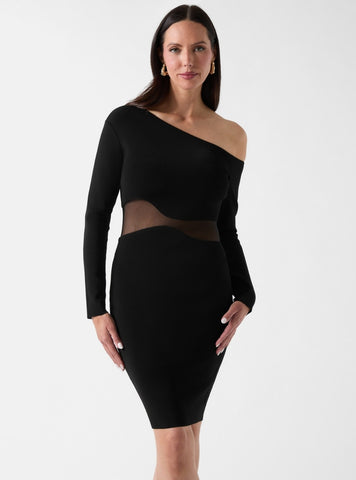 GUESS Womens Marciano Black Sol Sweater Dress G6GK54Z0663 Front View