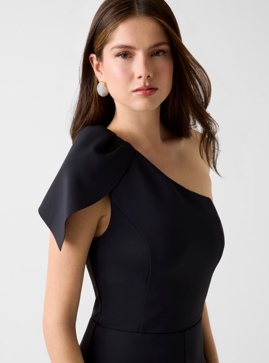 Marciano Black Andrea One-Shoulder Jumpsuit G6GK68K3585 Detail View