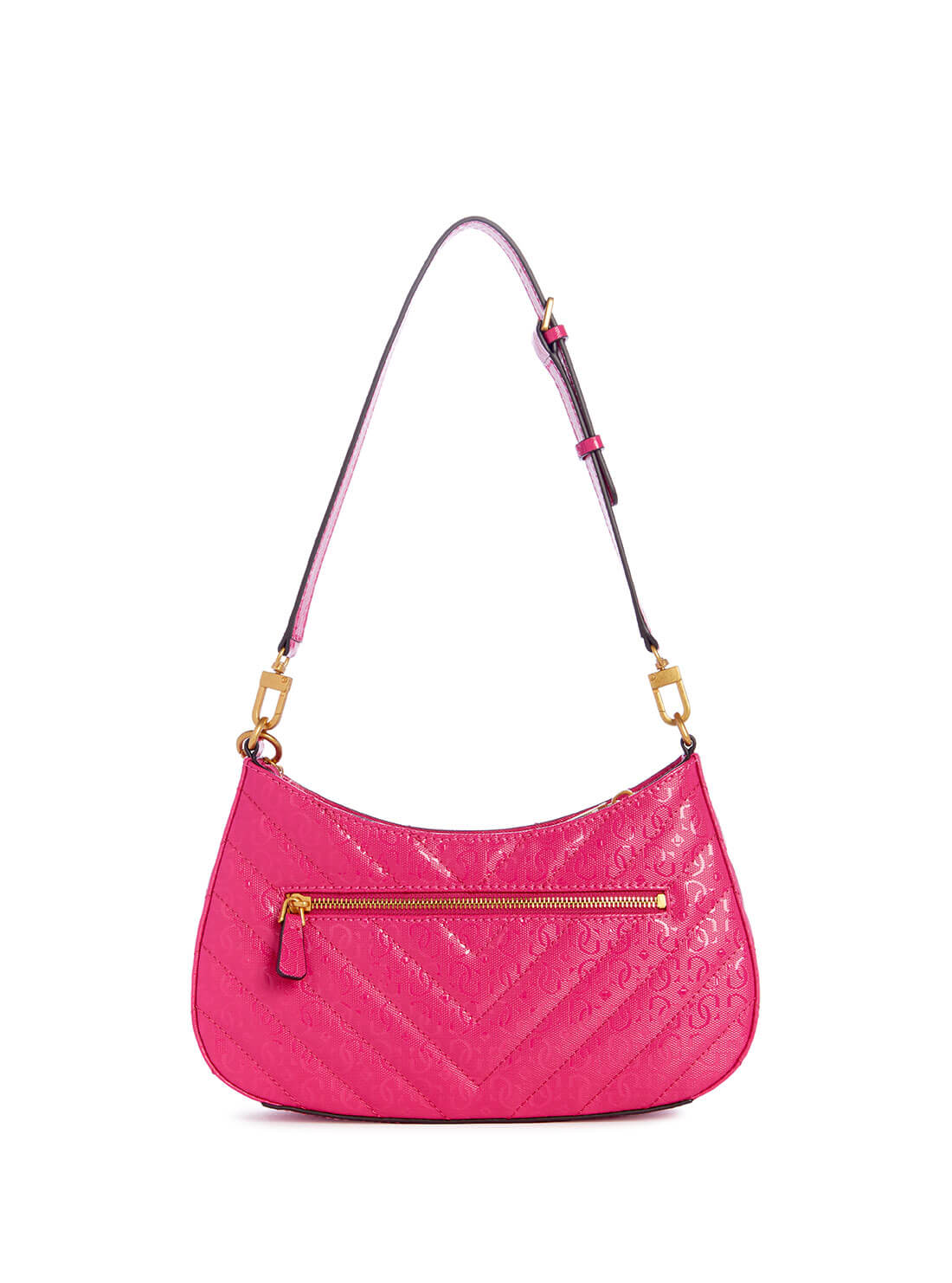 Women's Fuchsia Pink Shoulder Bag back view