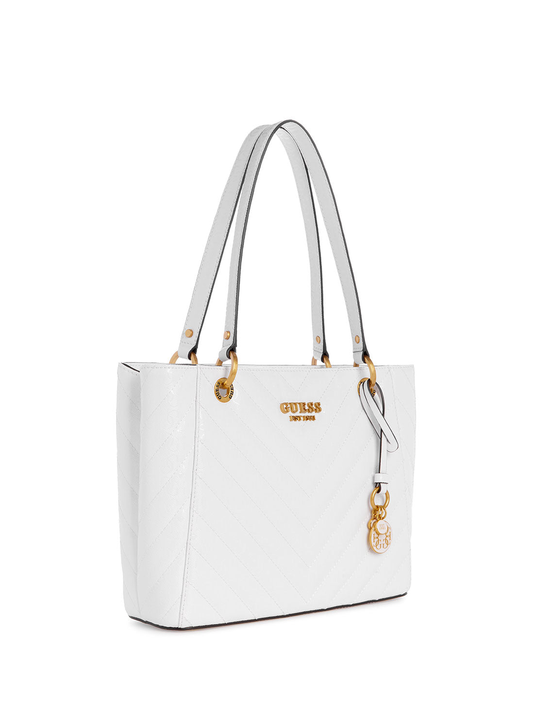 Women's White Jania Small Tote Bag front view alternative