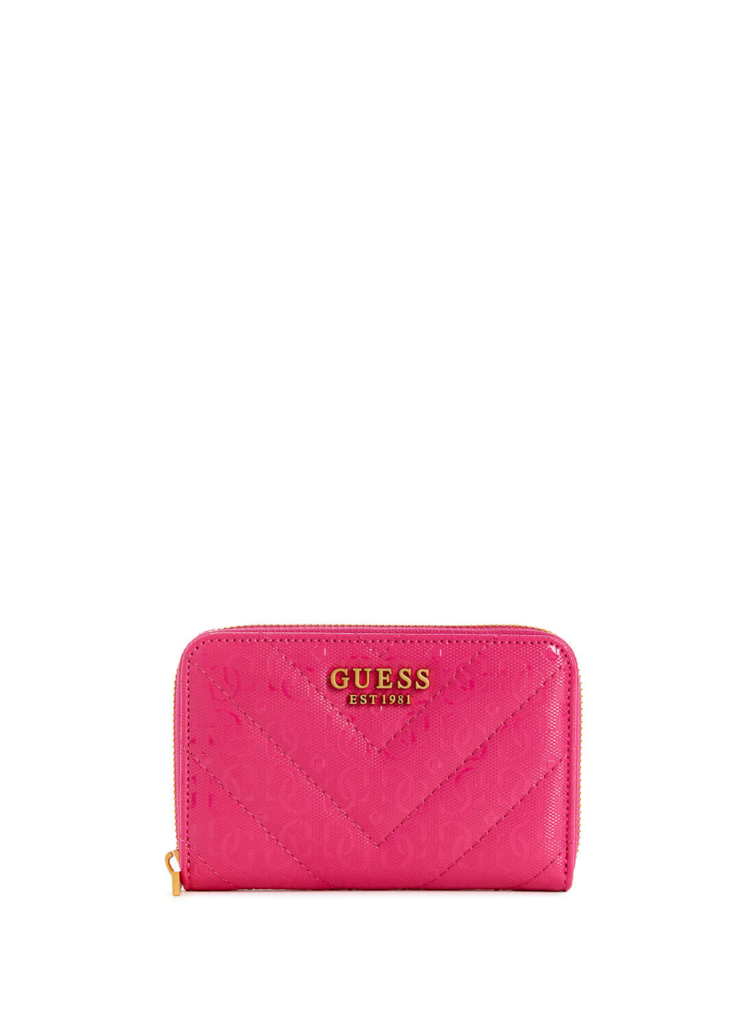 Women's Fuchsia Pink Jania Logo Medium Wallet front view