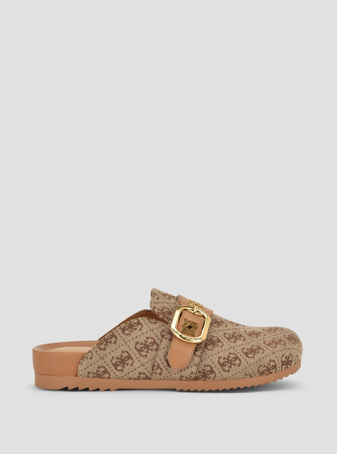 GUESS Womens Medium Brown Logo Galavanta Mules GALAVANTA Side View