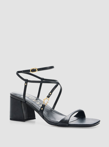 GUESS Womens Black Galeon Sandals GALEON Front Side View