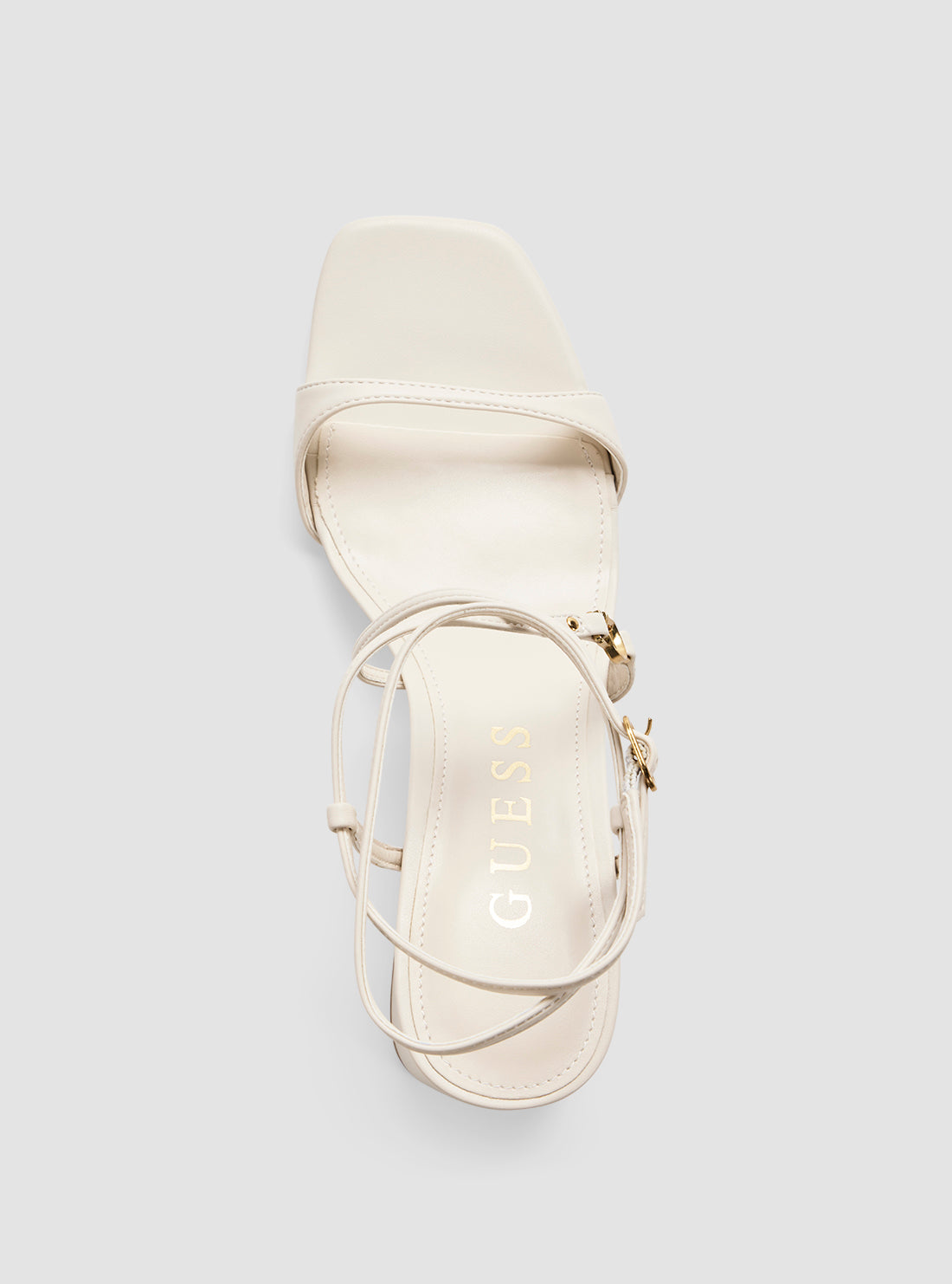 GUESS Womens White Galeon Sandals GALEON Top View