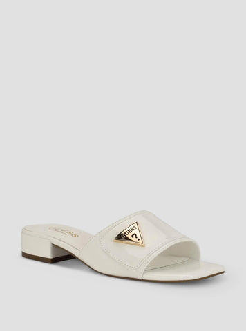 GUESS Womens White Galynn Slide Sandals GALYNN Front Side View