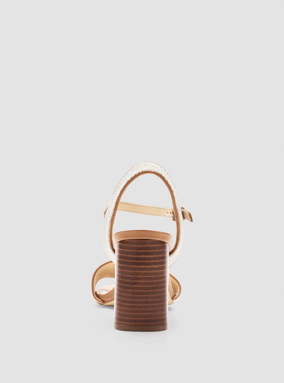 GUESS Womens Beige Brown Ganika Block Heel Sandals GANIKAMBR01 Back View