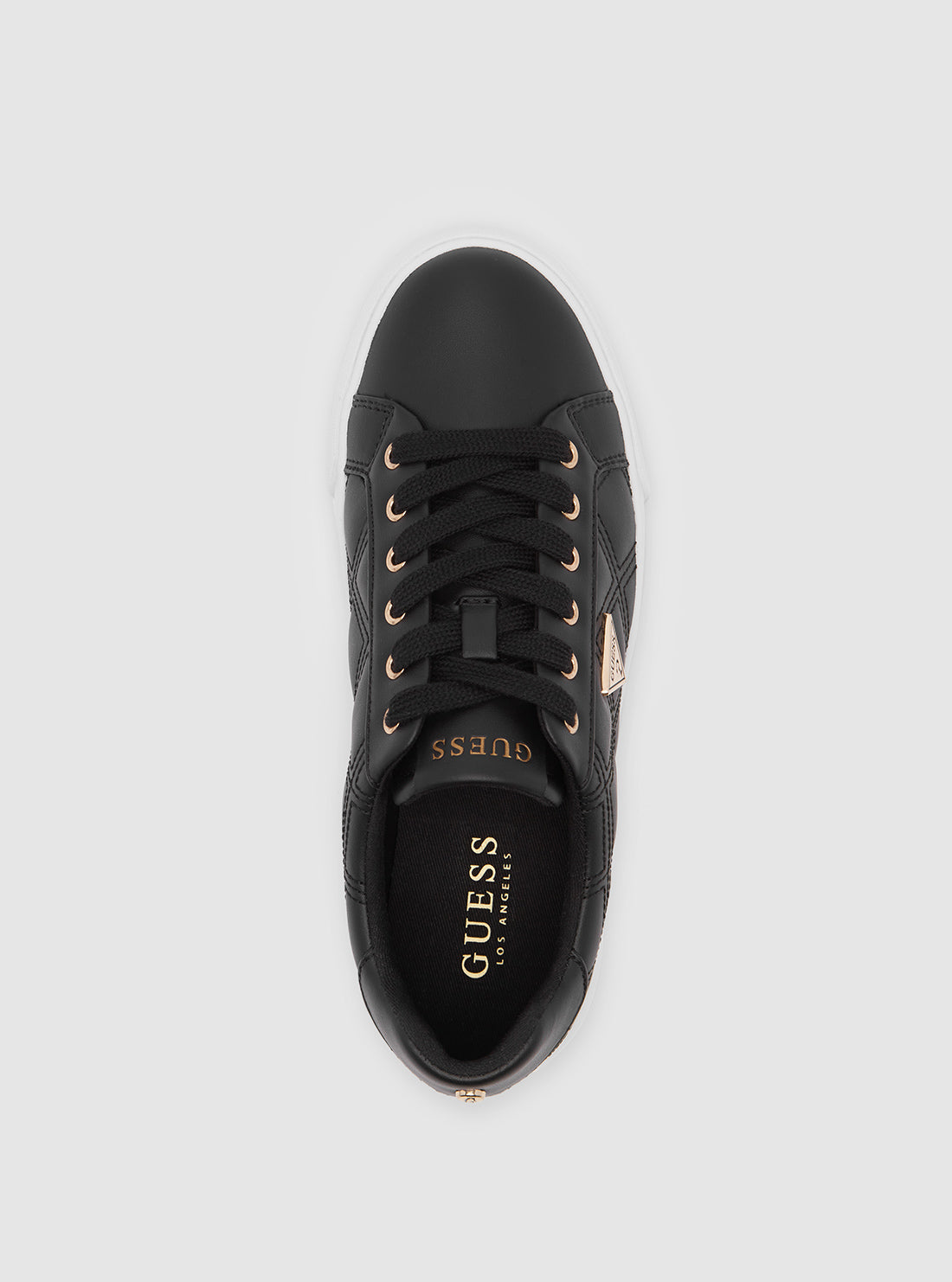 GUESS Womens Black Garda Low-Top Sneakers GARDA Top View