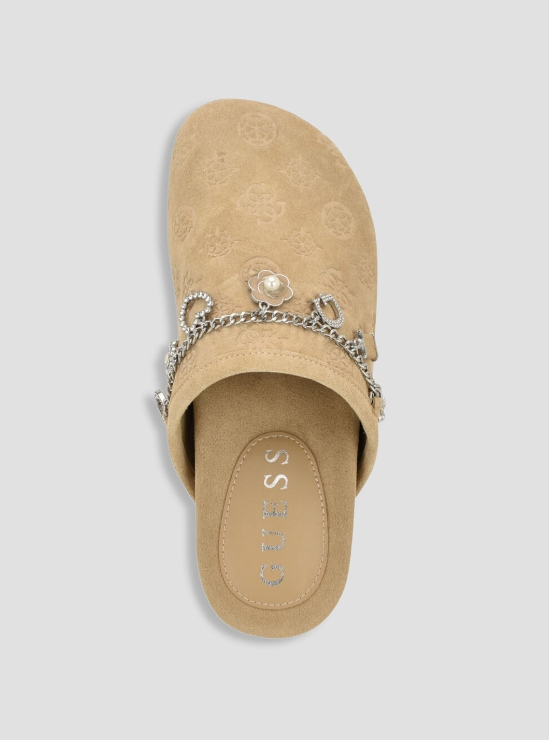 GUESS Womens Light Natural Gavyn Casual Slides GAVYN Top View