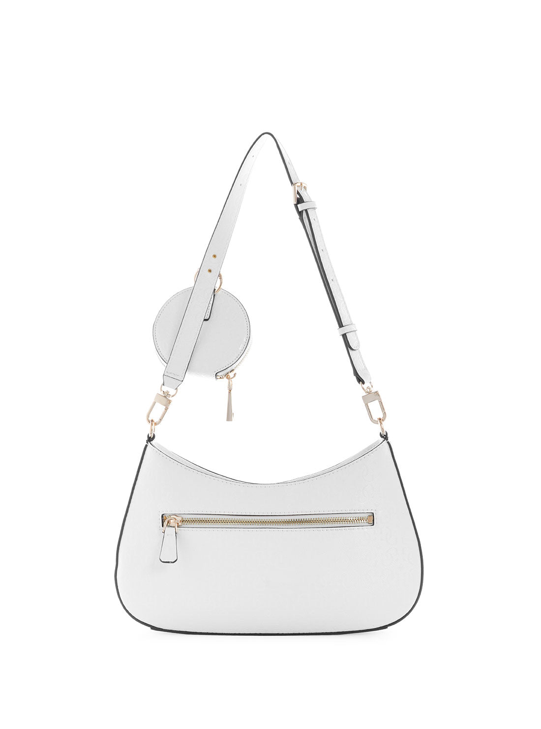 Guess alexie top zip shoulder bag white Clearance