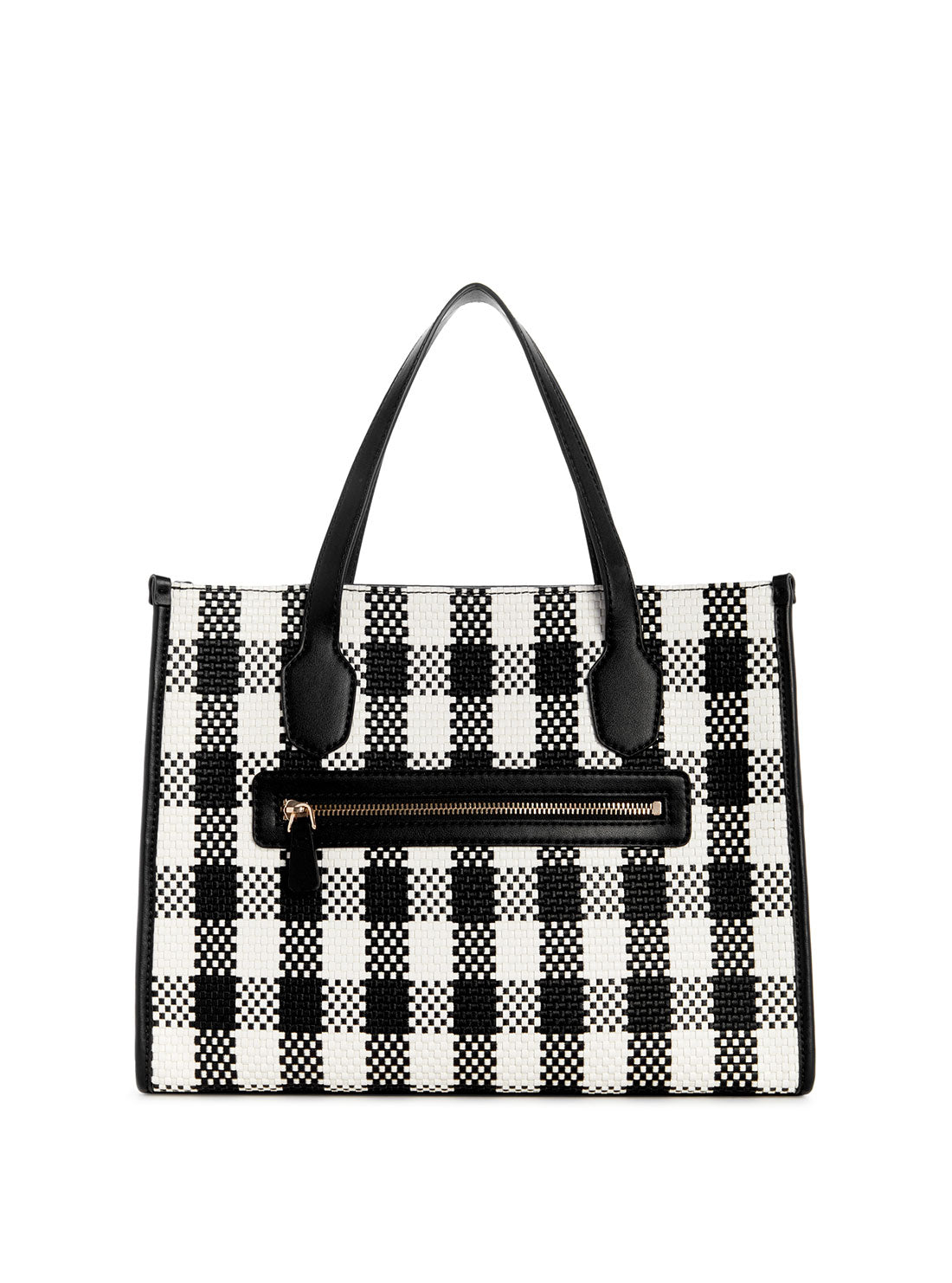 GUESS Black White Silvana Tote Bag back view