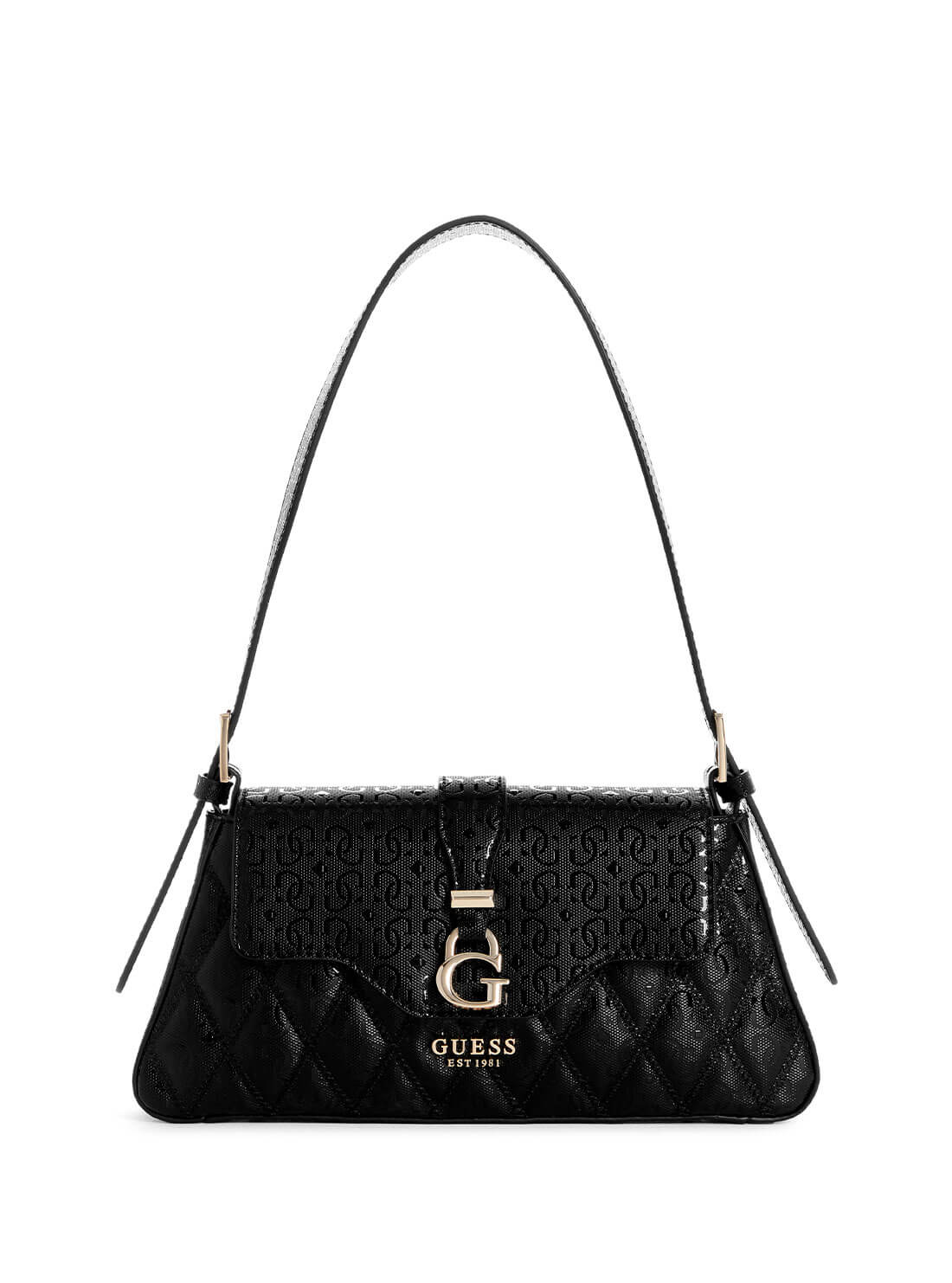 Black Logo Adi Shoulder Bag | GUESS Women's Handbags | front view