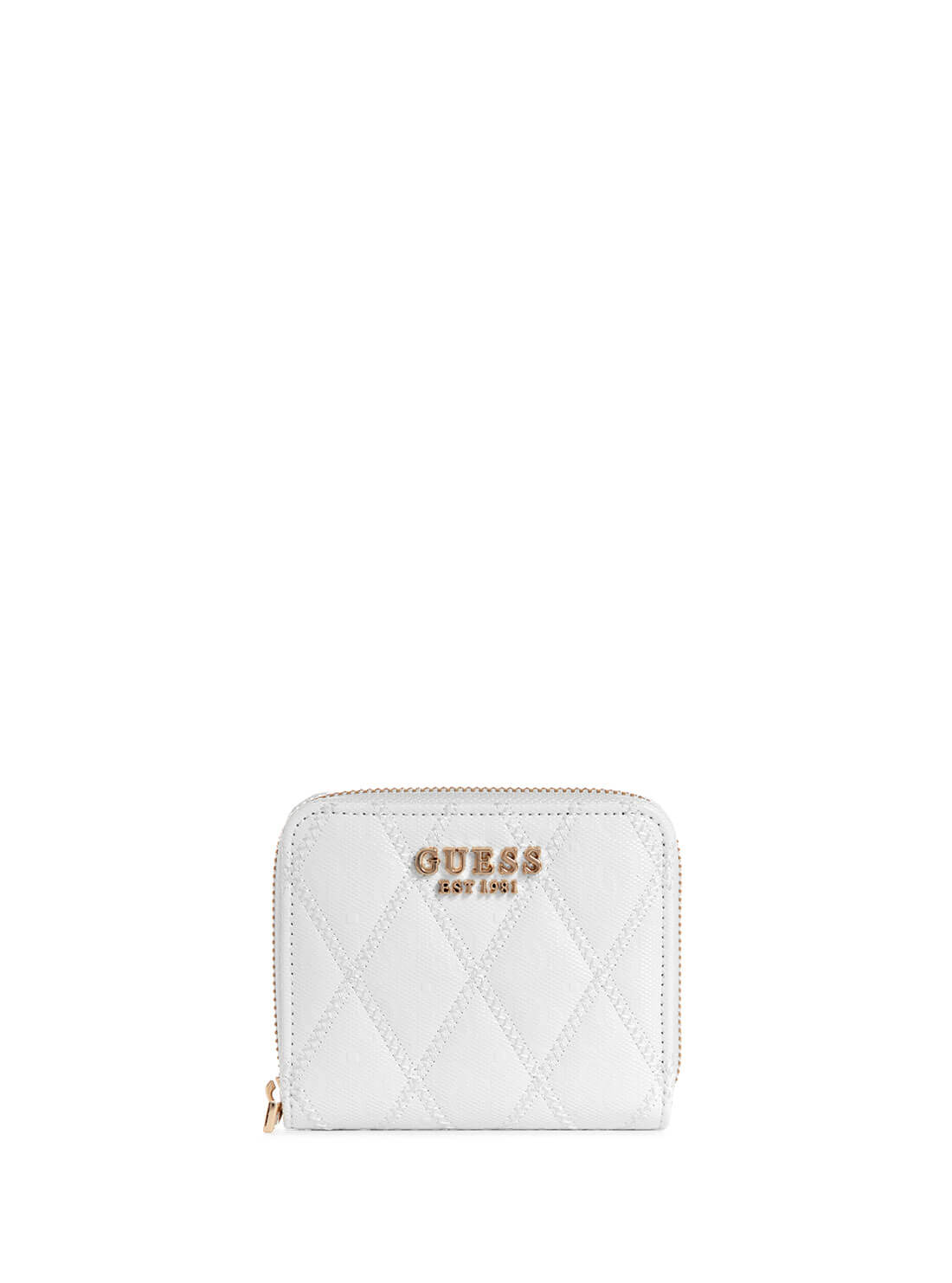 GUESS White Adi Small Wallet front view